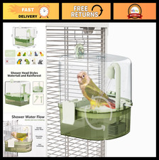 Automatic Bird Bath for Cage - Indoor Shower with Pump, 2 Water Modes, Pet Bird