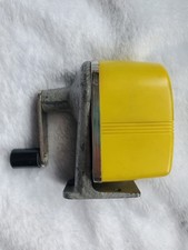Vintage YELLOW Apsco MIDGET Manual Pencil Sharpener USA Wall Desk Mountable