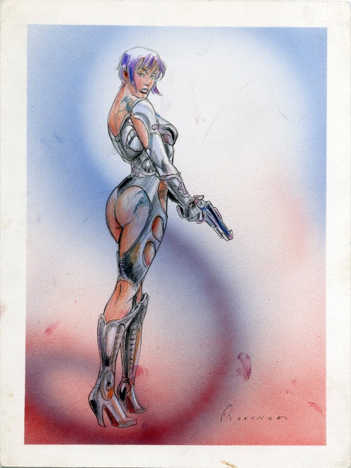 FANTAGIRL - ORIGINAL ILLUSTRATION by Massimo ROTUNDO, china and acrylic Comic Art