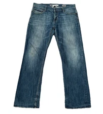 BKE Carter Jeans Mens 34 (fits 36x31.5) Bootcut Denim Mid Rise Stretch Blue