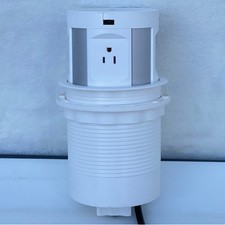 Pop Up Countertop Outlet w/ 15W Wireless Charger, 4 AC, 2 USB A 2 USB C 4.75in