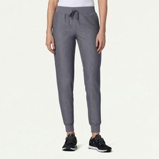 JAANUU Silex Slim Knit-Waist Scrub Jogger Heather Gray XXS Regular Fit Pants