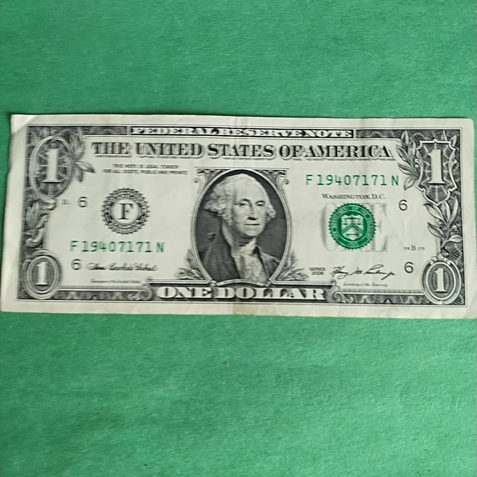 Birthday Note 🎂 July 1 1940 $1 Fancy Serial Number F19407171N - Image 3 of 4