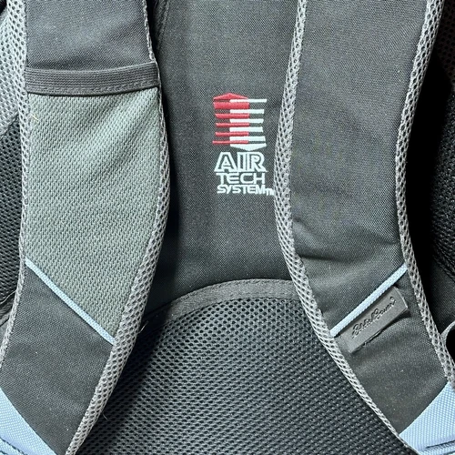 Vintage EDDIE BAUER Nylon Large AIR TECH Backpack School Travel Hiking Blue - Picture 9 of 19