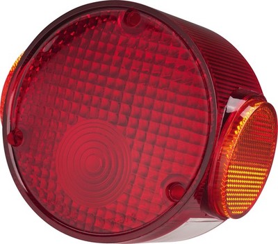 XT500-'85 Rücklichtglas rund, gelbe Seitenreflektoren (e-geprüft) Taillight Lens