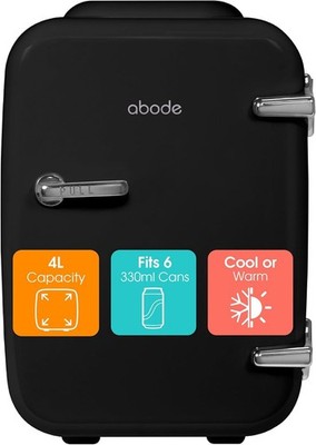 Schwarz Mini Kühlschrank A4CLR201B 4L 6 Dosen Tragbar Thermoelektrisch Mini Kühlbox &