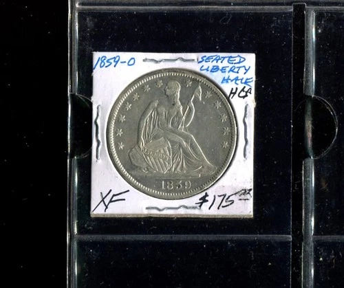 SEATED LIBERTY HALF $1/2 DOLLAR 1859-O in lightly cleaned XF condition