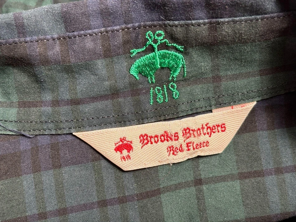 Brooks Brothers Red Fleece Shirt Dress Womens Sz L Green Navy Plaid Black Watch - Image 3 of 4