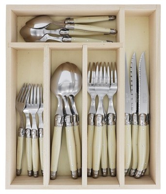Andre Verdier Laguiole Debutant 20pc Flatware Set | Ivory Handle | France