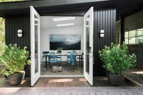 Capsule 10" High Matte Black and Gold Outdoor Wall Light - Picture 6 of 9