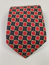 Ermenegildo Zegna Men  s 100 Silk Exclusive Design Red And Black Geometric EUC