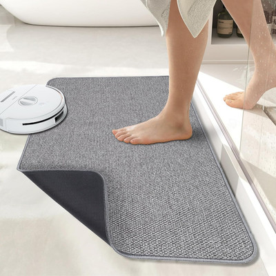 Bath Mat,Ultra Thin Bathroom Rugs,Rubber Bath Mats for Bathroom,Quick Dry,Non-Sl