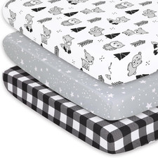 3-Pack Fitted Playard Sheets - Soft  Breathable Baby Boy or Girl Mini Crib Shee