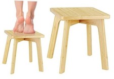 Bamboo Wood Step Stools for Kids Adults - Small Step Stool - Large Square