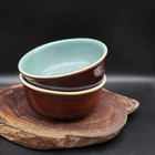 Vintage Red Wing USA 6" Stoneware Bowls Set of 2 Celadon Brown