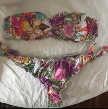 Costume Bikini TEZUK fantasia Giunchiglia Argento T.M NUOVO