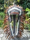 Rose Gold Long Hat Real Feather Headband Indian Headdress Warbonnet Handmade