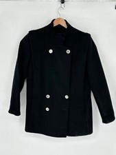 Vintage Cedarhurst Classic 100 Wool Double Breasted Black Coat Women s S7
