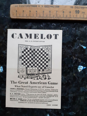 Vintage Spielanleitung Camelot Parker Brothers Salem Mass.