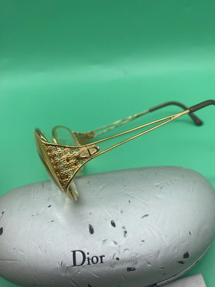 MARCO DE GAFAS DE METAL DORADO DE GRAN TAMAÑO VINTAGE CHRISTIAN DIOR 2881 48 57[]16 Foto 4 de 4