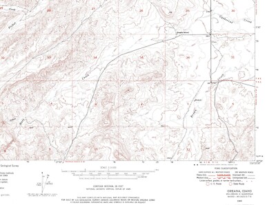 Oreana Quadrangle Idaho 1949 USGS Topo Map 7.5 Minute Topographic