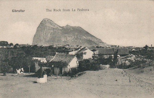Antique Real Photo Gibraltar The Rock from La Pedrera POSTCARD - UNUSED - 第 1/2 張圖片