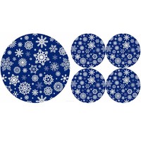 Untersetzer Filz Tisch Glasuntersetzer Tischuntersetzer Rund Snow Set 5Stk