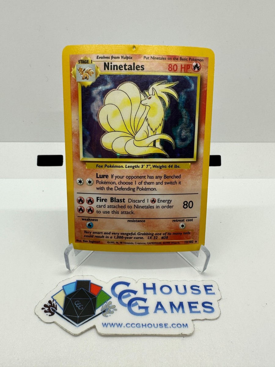 Pokemon TCG - Ninetales 12/102 Base Set Unlimited Holo Foil Rare