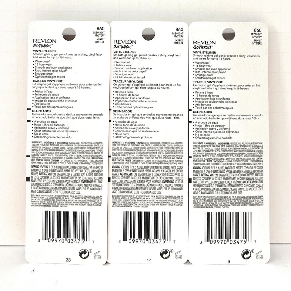 3 X REVLON SO FIERCE VINYL EYELINER LONGWEARING GEL 860 MIDNIGHT MYSTERY - Image 2 of 2