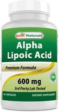Best Naturals alpha lipoic acid 600 mg 60 Count - Powerful Antioxidant
