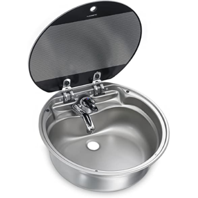 ÉVIER ROND SMEV D40 VA7306FP AVEC VERRE - CAMPING et CARAVANE