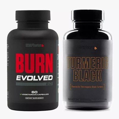Burn Evolved + Turmeric Black Sculptnation Fat Burn  Muscles Sex Pack of 5