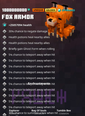 Minecraft Dungeons - Fox Armor Unique Gilded (Xbox)(PS4)(Switch)(PC)