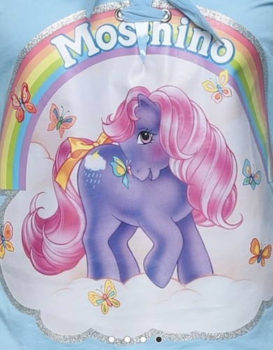 New Moschino 2017 My Little Pony Celeb Blue T Shirt Sweatshirt 2 4 38 40 Top S M - Picture 17 of 23