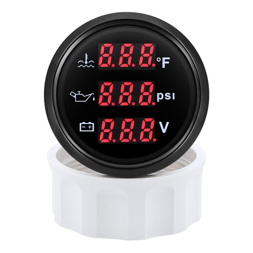 52MM 3 IN 1 Gauge Fuel Level Oil Pressure Voltmeter Gauge for Boat Car Truck  - Bild 1 von 13