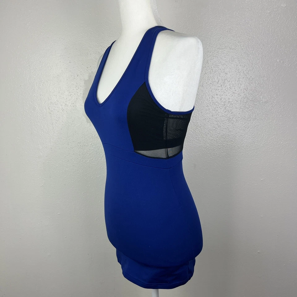 Camiseta sin mangas American Eagle para mujer pequeña azul negra malla cuello en V espalda deportiva activa Foto 2 de 4