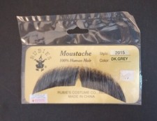 100 Human Hair Dark Grey Mustache By Rubies - 2015