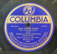 Knickerbocker Orchestra - Blue Danube Blues / Ka-Lu-A 0 Shellac, 10" Columbia A3