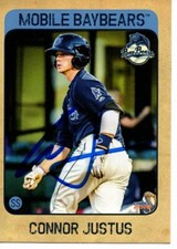 Connor Justus 2018 Mobile BayBears Signed Card
