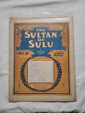 Antique Rare 1902 Sheet Music "The Sultan Of Sulu" A Musical Comedy Spoony Town