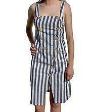 Striped Button Up Dress -Size Small