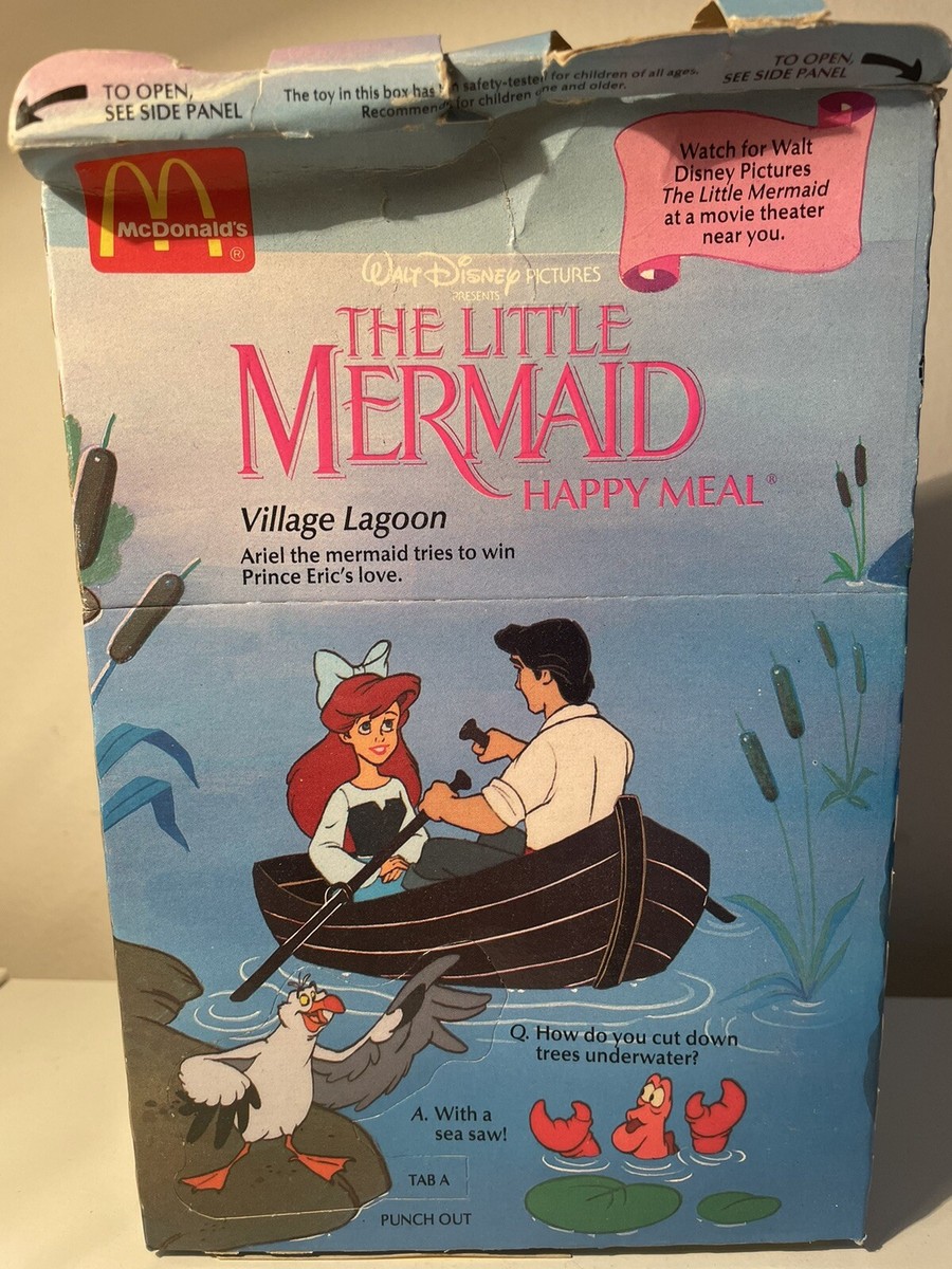 Rare 1989 McDonalds Little Mermaid Happy Meal Box Vintage Disney