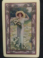 3 Antique Art Deco “FLORA” Playing Cards,Congress 606W c.1917