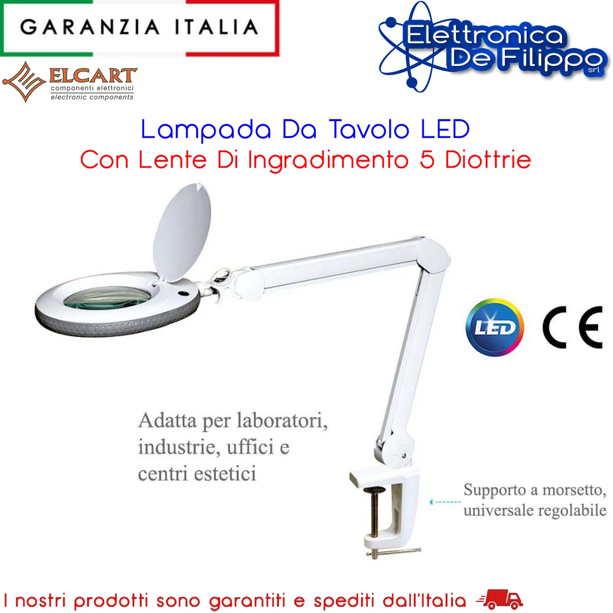 Lampada Da Laboratorio Con Lente D'Ingrandimento