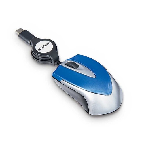 Verbatim Americas Llc 70237 Mini Optical Travel Mouse Usb-C Blue Corded - 第 1/5 張圖片