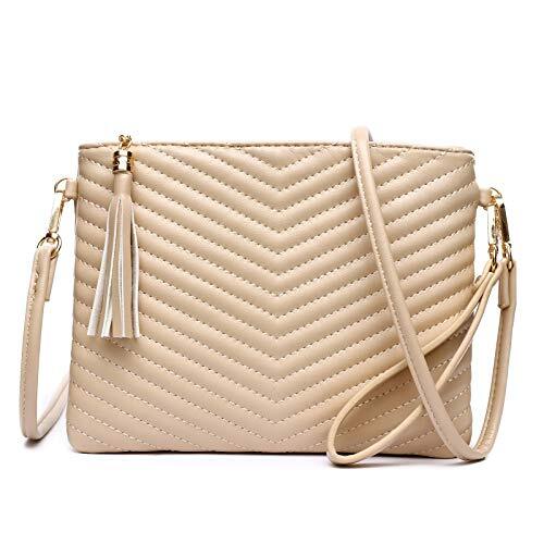 Small Crossbody Bags for Women, Trendy Vegan Leather Shoulder Beige-small
