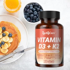 Vitamin D3 10000 IU + K2 200mcg Supplement 120 Softgels | Virgin Coconut oil