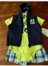Boys 3 Piece Set- koala kids short onesis vest size 12M