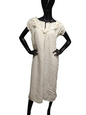 Antico Camicione Camicia Da Notte in Lino Ricamo Uncinetto Epoca 800