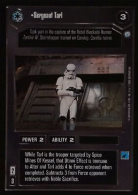 4x  Sergeant Tarl - Fixed - 2000 Copyright Ungraded Death Star II Starter Decks